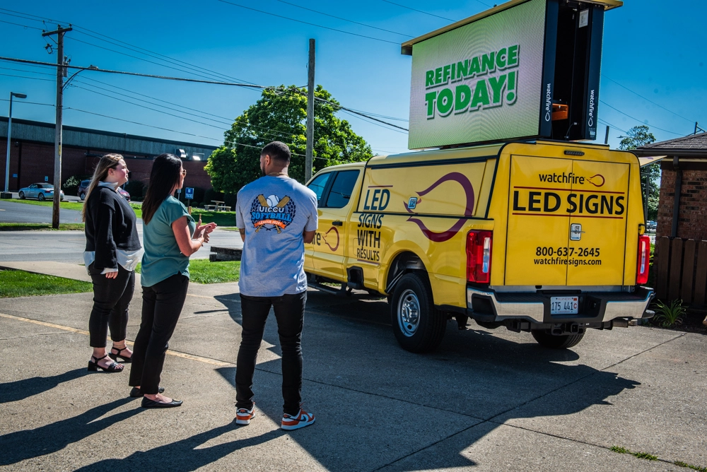 LED signs and digital billboards onsite demonstration.