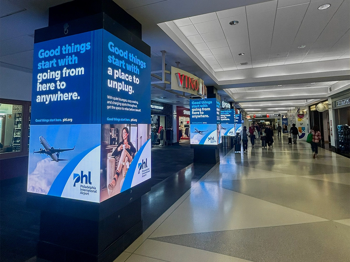 Philadelphia International Airport; Indoor 1.5mm, Four Sided Columns, 6'9" x 4', Philadelphia, PA